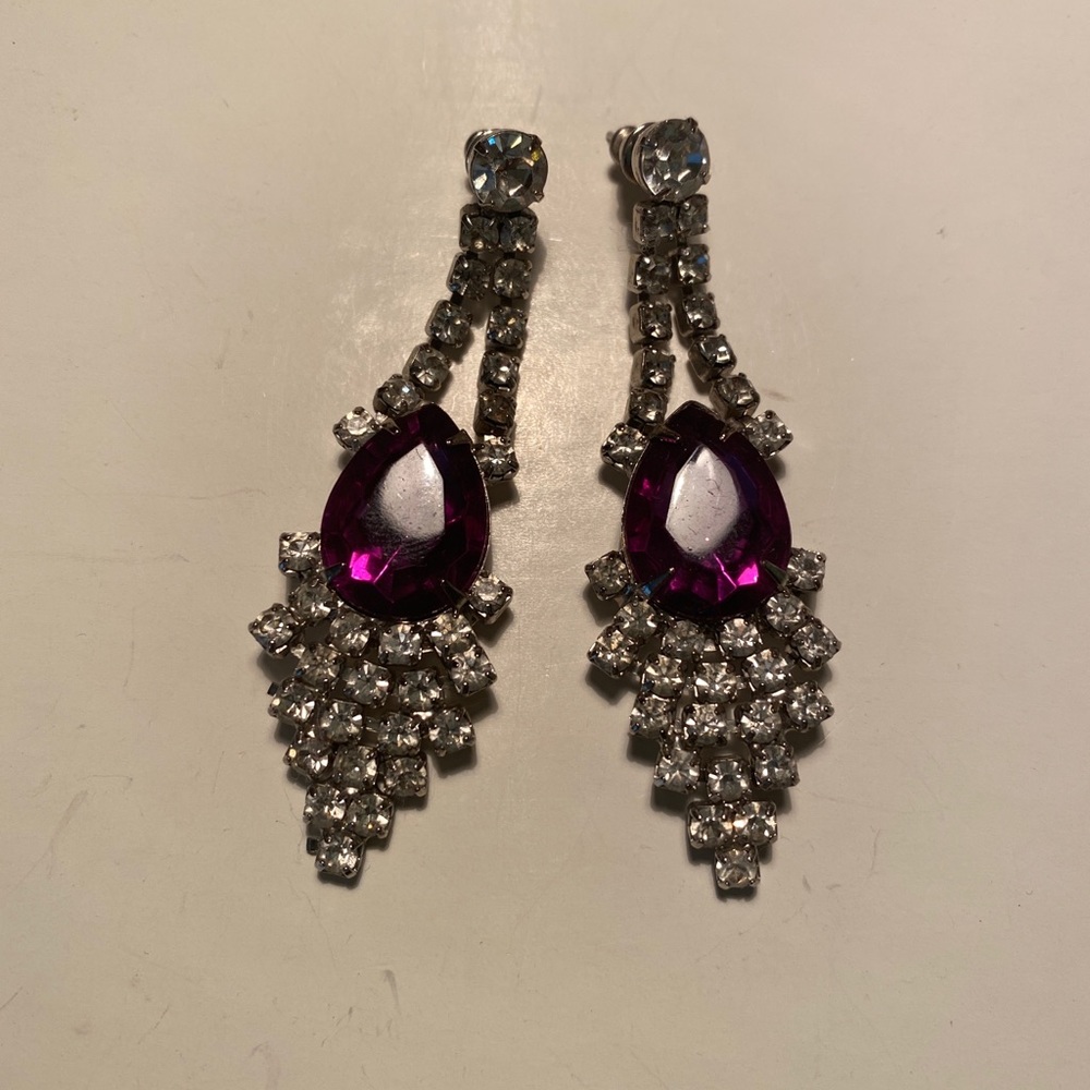 Vintage Amethyst Dangle Earrings
